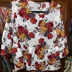 Floral fall blouse